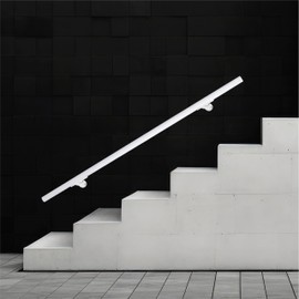 5FT White (Aluminum) Hand Rails for Outdoor Steps, Interior/Outdoor Hand Railing – Stair Railing Indoor – ADA Compliant, Hand Rails for Indoor Stairs with Wall Mounts, White