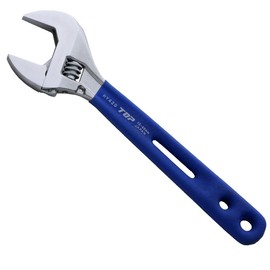 TOP HY-42G Eco Wide Adjustable Wrench, With Vinyl Grip, Opening 0.5 - 1.8 inches (12 - 46 mm)