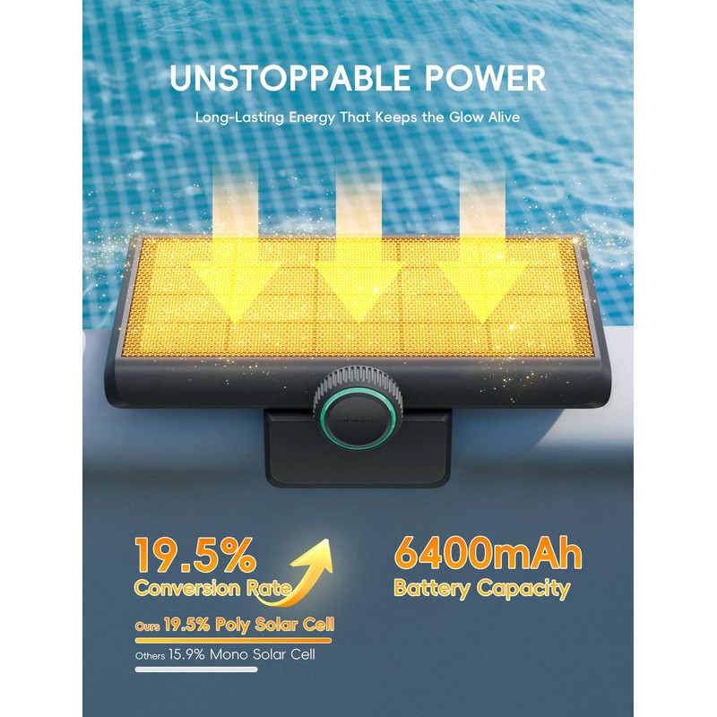 POOLHACKER Solar Pool Lights Only for Inground Pool【Original】, 10-Color 4-Mode
