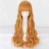 Peluca de cosplay de anime, larga, rizada, ondulada, de color
