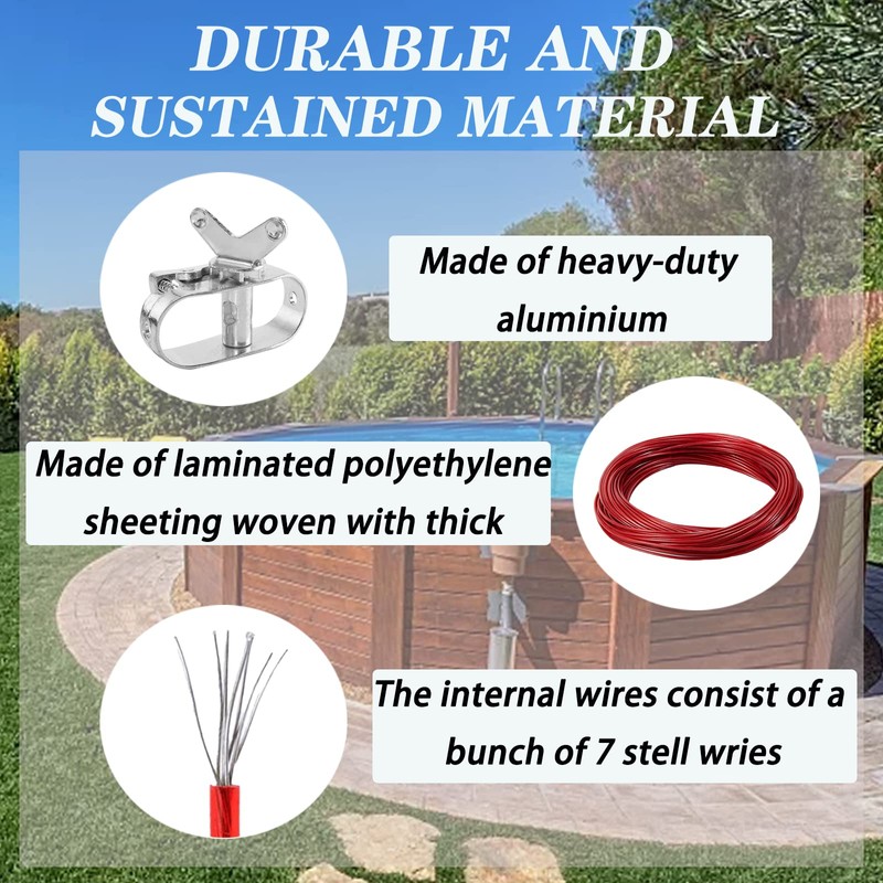 Pool Cover Cable and Winch Kit - 100 Feet Pool