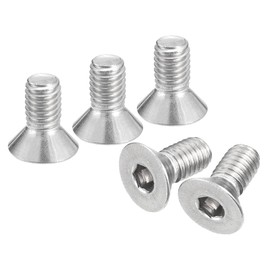 uxcell #10-32x3/8 Flat Countersunk Head Socket Cap Screws, 50Pcs 304 Stainless Steel Hex Socket Flat Head Screws, Full Thread, Countersunk Bolts