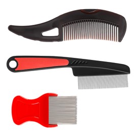 Stainless Steel Lice Comb Set of 3 Lice Comb Dandruff Comb 3 Styles Lice Comb Children, Reduces Itching, for Children, Adults and Pets for Removing Lice and Dandruff