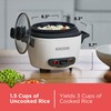 BLACK+DECKER 3-Cup Rice Cooker, 1.5-cup Uncooked Rice, 3 Cups Cooked,