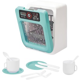 Dishwasher Toy for Children Dishwasher Lights and Sounds with Plates Cups Cutlery Buttons Touch Display Working Household Appliances Kitchen Toy Dishwasher Game for Children