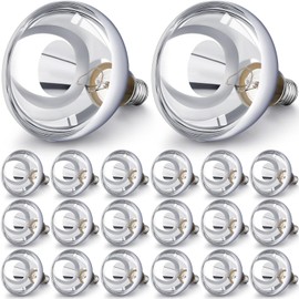 VIHOSE 20 Pack 250 Watt Heat Lamp 120v R40 Heat Lamp Bulbs Glass Incandescent Light Bulbs Incandescent Heating Lightbulbs for Reptiles Chicks Food Puppies Bathroom, Use E26 Base (Silver)