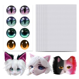10PCS Fursuit Eye Plastic Mesh,Plastic Mesh Sheet,Fursuit Eye Mesh,Buckram,White Mesh,Sew in Net,Plastic Canvas Sheets,Mesh Fabric,Mesh Mask Needlepoint Canvas,Waterproof Printable Eye Net for Cosplay