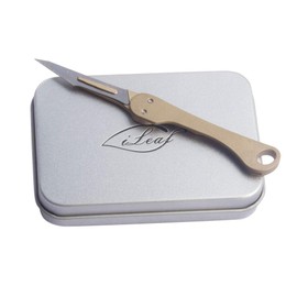ILEAF Brass Daily Mini Pocket Folding Utility Knife with 10 Replaceable Quick Change Blades, Ultra Compact and Lightweight