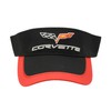 Corvette C6 Black Deluxe Chino Cotton Visor with Red Piping