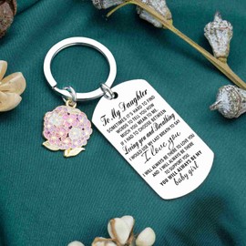 Mothers Day Gifts For Daughter To My Daughter Keychain Inspirational Daughter Gifts From Mom Mothers Day Gifts For Daughters Teen Girls Birthday Gift Ideas Accessories Christmas Birthday Pretty Flower