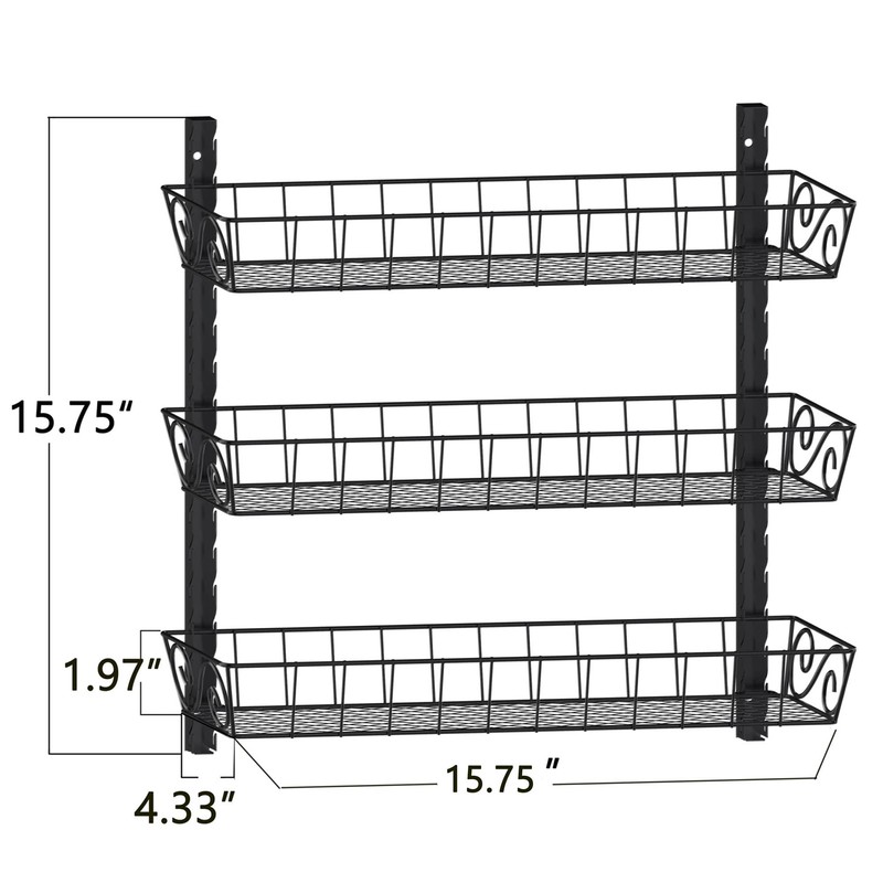 SWOMMOLY Adjustable Wall Mount Spice Rack, 3-Tier Dual-use (Multi-use) Organizer,