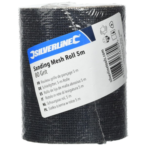 Silverline 634006 Sanding Mesh Roll 5m 80 Grit