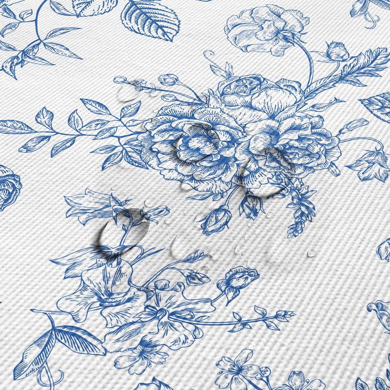 AIBIIN 132x182cm Blue Floral Tablecloth Rustic flowers Rectangle Table Cover