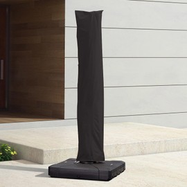 PURPLE LEAF Funda de sombrilla voladiza con cremallera para puerta exterior, tamaño mediano, color negro