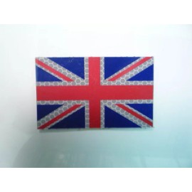 BRITISH REFL SOLAS RED BLUE 3 1/2"X2" REJECT#409 MATT W/ VELCRO® BRAND FASTENER
