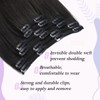 Sindra Clip in Hair Extensions Color #1BT4 Natural Black to