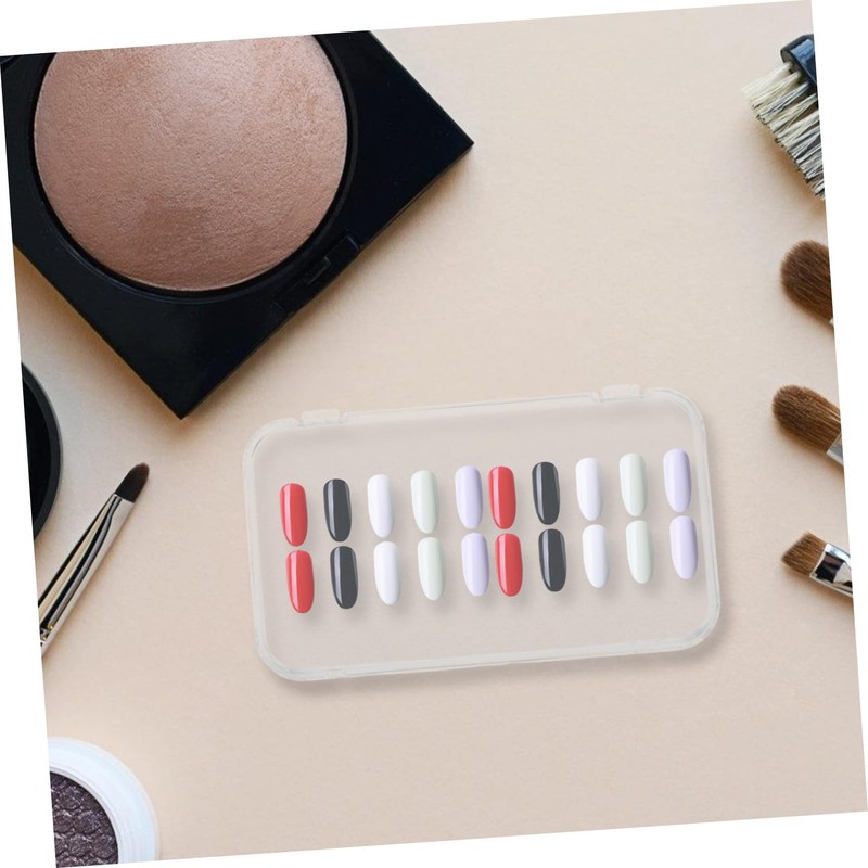 Healeved 12pcs Press On Nail Container: French Tip Organizer Display