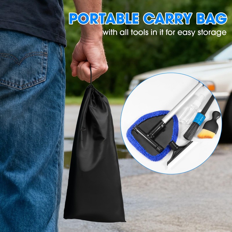 vioview Windshield Cleaner Tool, Car Interior Cleaning Kit with Extendable