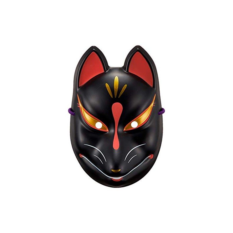 Clearstone (クリアストーン) Japanese-Style Folk Art Mask, Black Fox, Unisex, Black