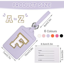Etiquetas de equipaje con letra inicial para maletas, veliz con monograma, etiqueta de identificación de equipaje, etiquetas de equipaje aprobadas por la TSA, etiquetas de bolsa para hombres, mujeres,