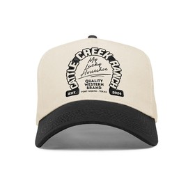 Cattle Creek Ranch Embroidered Horseshoe Western Trucker Hat | Black Natural