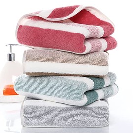 Microfiber Hand Towels Soft Hand Towels for Bathroom Super Absorbent Bath Towels Ideal for Hair Spa Sports and Travel (Stripe-Cabana)