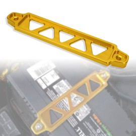 TOMALL Battery Tie Down Bracket for Car Aluminum Alloy Battery Mount Bracket Hold Lock Accessories for Honda Civic Acura (Gold)