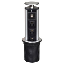 ZJchao Multicontacto Torre Para Mesa De Cocina Usb Pulling Up Outlet Desktop Worktop Kitchen Electric Socket 3-Outlet Power Socket + 2 Usb Port For Office Home