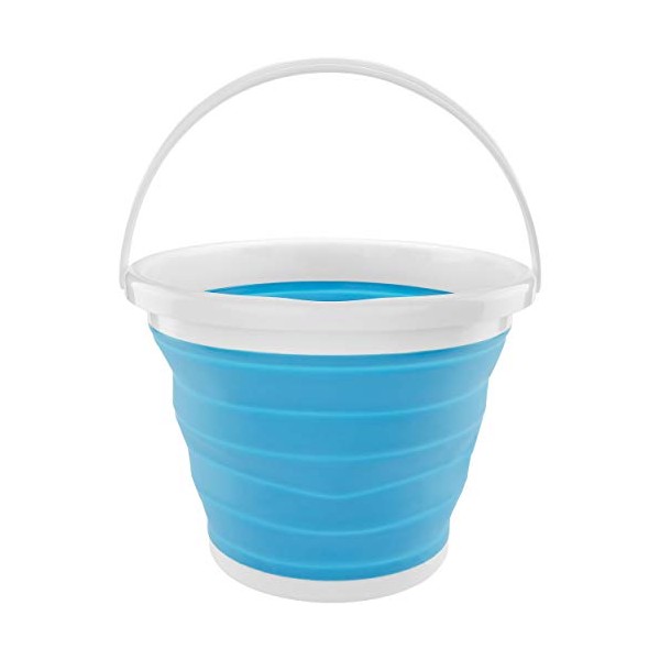 Southern Homewares Silicone Collapsible 2.65 Folding Gallon Bucket Blue