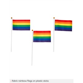 Rubie's 6-Pack Nylon Rainbow Flags, 3 x 5 Inches