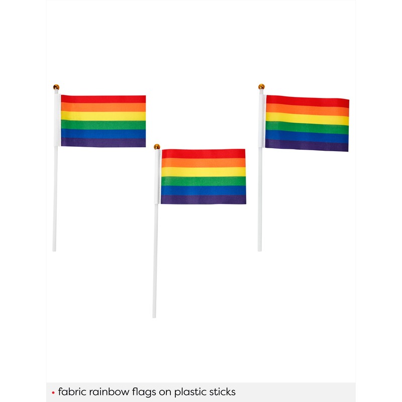 Rubie's 6-Pack Nylon Rainbow Flags, 3 x 5 Inches