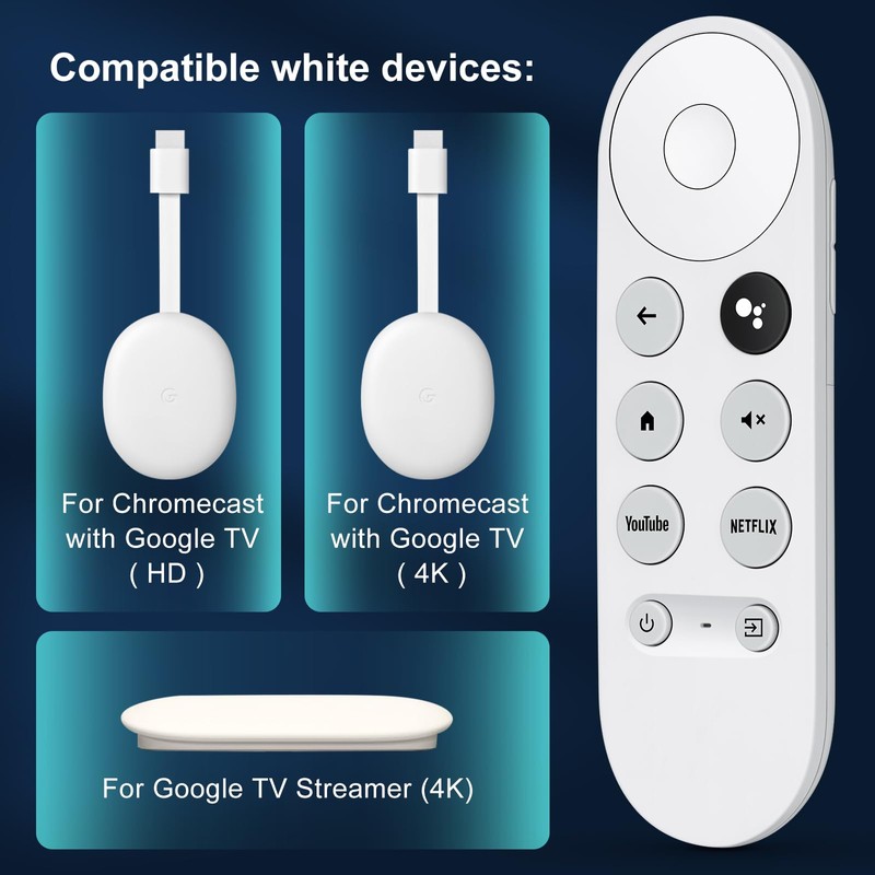 Voice-Remote for Snow Chromecast-with-Google-TV,Replacement Remote Control for Snow Google TV