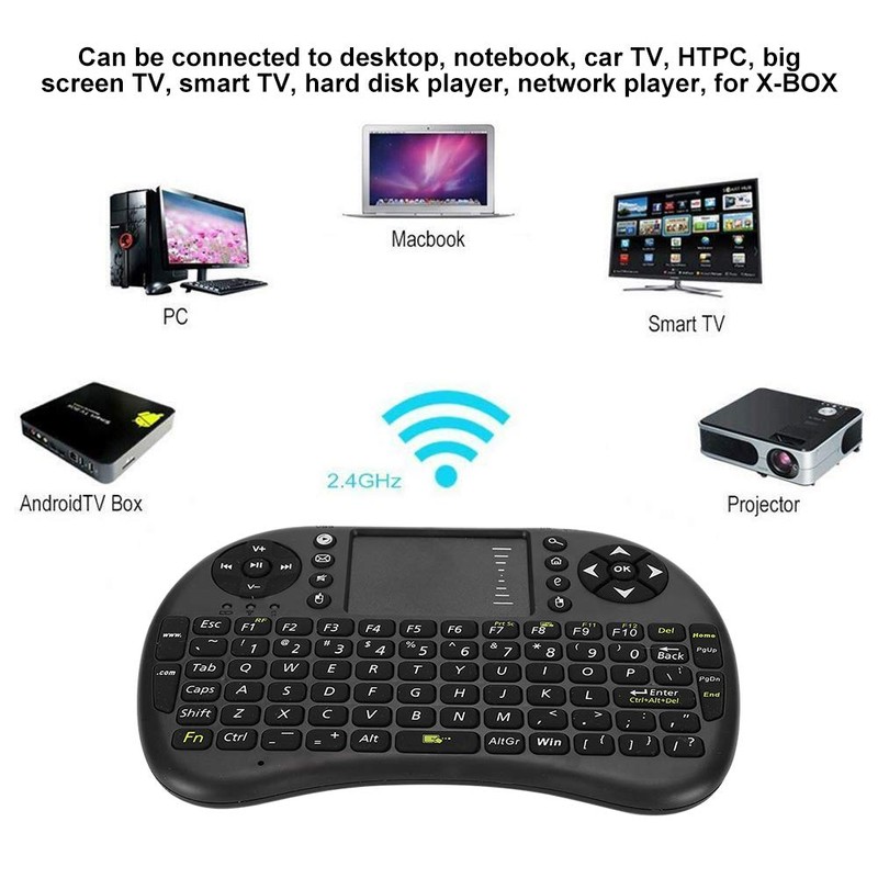 Cuifati Mini Keyboard, 2.4GHz 83 Keys Mouse Remote Multifunction Ergonomical