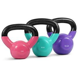 Venbytech for Kettlebell Set Coated Weights Combo for Full Body Workout Equip...