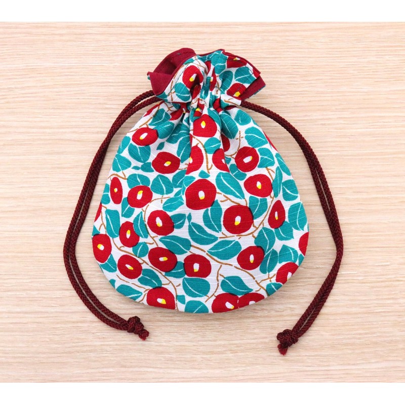 京佑(Kyoyu) 巾着袋 夢二 丸型巾着 椿