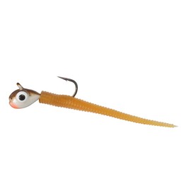 Northland Fishing Tackle Impulse Rigged Tungsten Bloodworm Jig for Ice Fishing Panfish, Woodtick, 1/28 Oz #12 Hook, 5/Card