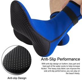 HINATAA 3mm Neoprene Wetsuit Socks,Thermal Wetsuit Socks, Quick-Drying Non-Slip Diving Socks Boots for Men Women (UK, Alpha, S, Regular, Regular, Blue)