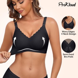 ProKloud Nursing Bras for Breastfeeding Seamless Supportive Maternity Bras Women Comfort Pregnancy Sleep Bralette Black