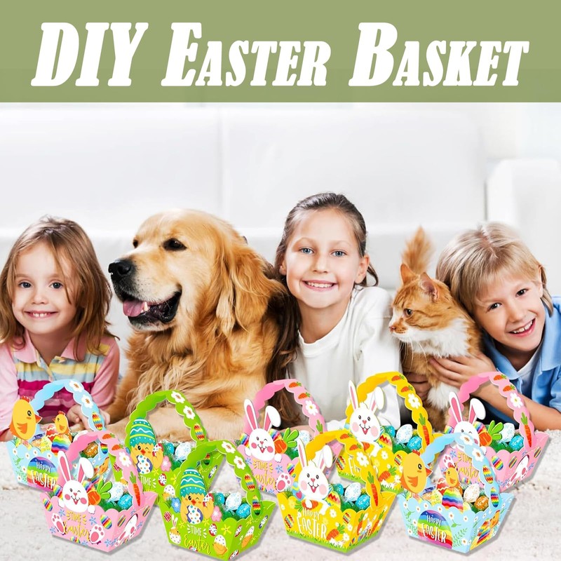 Easter Basket, Easter Gifts for Kids, 12 Pcs Easter Basket