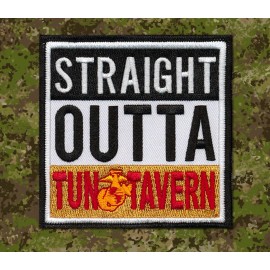 USMC novelty embroidered patch - Outta Tun Tavern - Wax Back - 3 1/2" US Marines