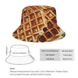 Belgium Waffles Funny Bucket Hat for Women Men Packable Fisherman Hat Sun Cap Travel Outdoor Beach Caps