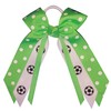 Soccer Polka Dot Small Bow, white pony band, Made in