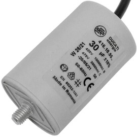 Lumonic Start-up capacitor 416.10.95 B [incl. cable 35cm] | motor capacitor 30µF 400V 45x70mm I capacitor in insulated plastic housing