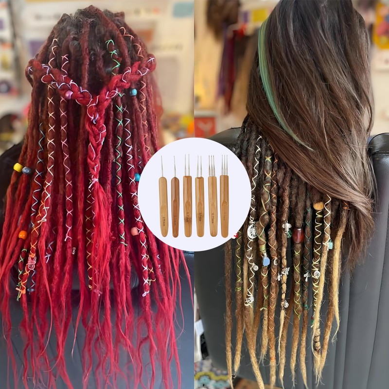 Septe 6Pcs/Set Dreadlock Crochet Hook for Hair,Dreadlock Crochet Hook Needle