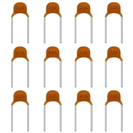 AUKENIEN 12 Values 600pcs Ceramic Capacitor Assortment Kit 100nF 0.1uF 0.15uF 0.22uF 0.33uF 0.47uF 0.68uF 1uF 1.5uF 2.2uF 3.3uF 4.7uF 10uF NF UF Multilayer Monolithic Assorted Capacitors