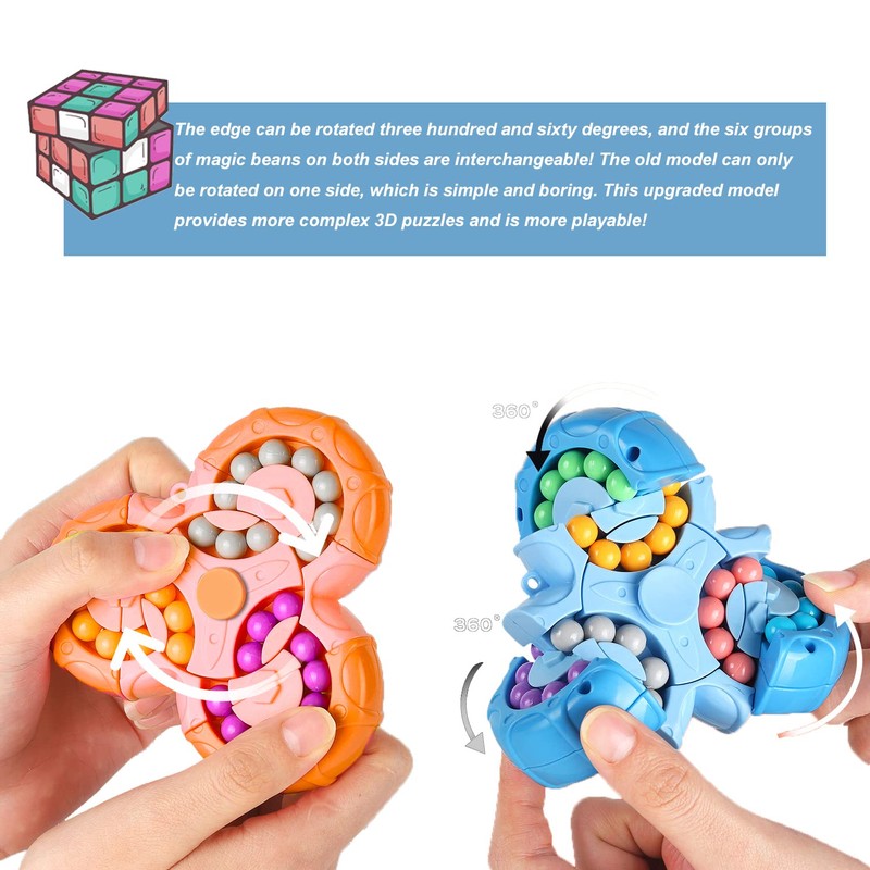 Magic Bean Rotating Cube - Creative Finger Cube Puzzle Toy