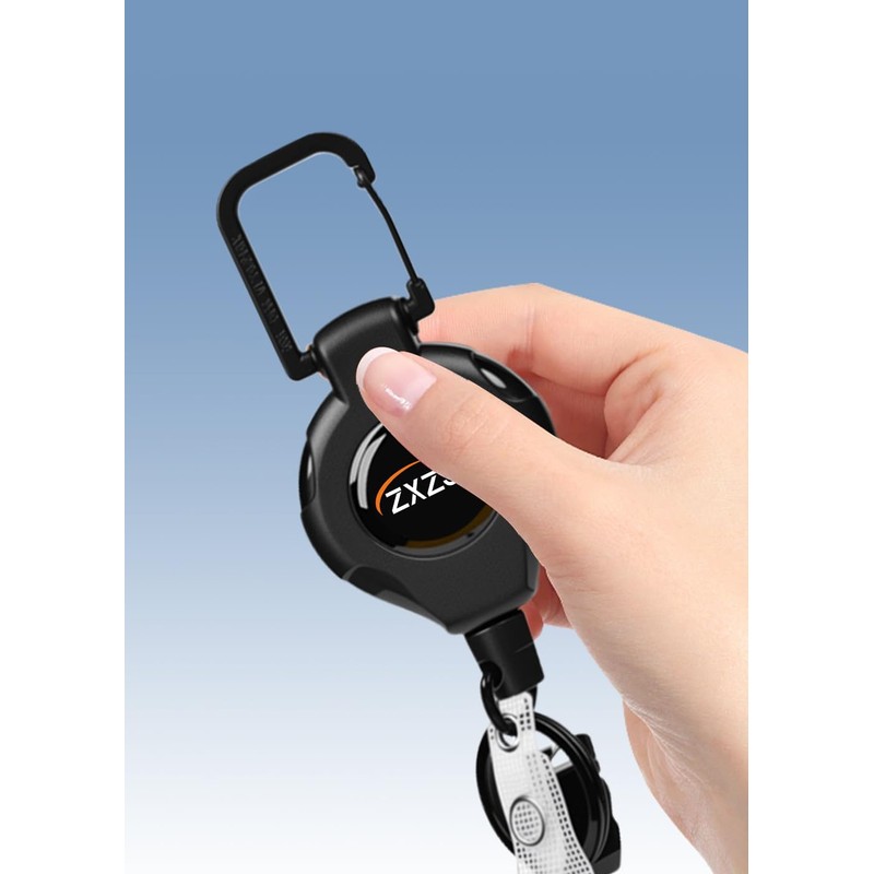 ZXZone Reel Keychain with Carabiner, Maximum Stretchable 27.6 inches (70