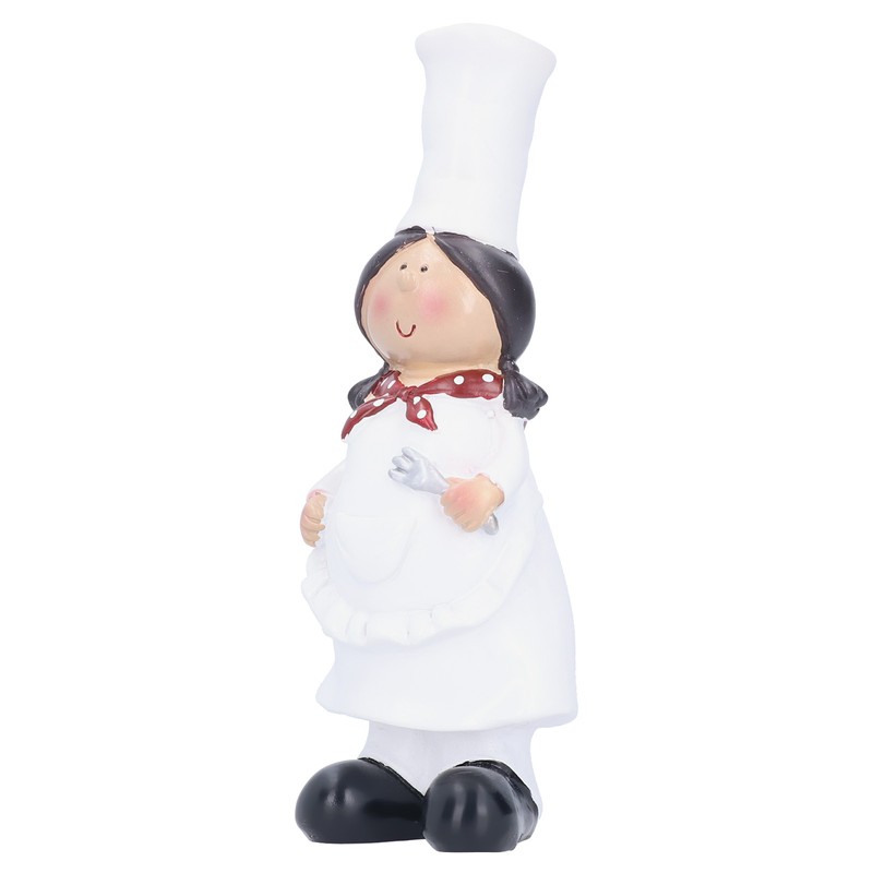 Resin Couple Chef Figurine Sculptures Statues Decor Kitchen Bar Cabinet