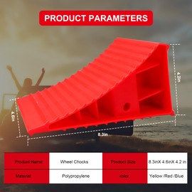 LEIDGG 4Pack Wheel Chocks for RV Trailer Non Slip Heavy Duty Red Camper Wheel Chocks with Handle for Easy Removal Polypropylene Wheel Stoppers for Cars Campers Trucks Rvs