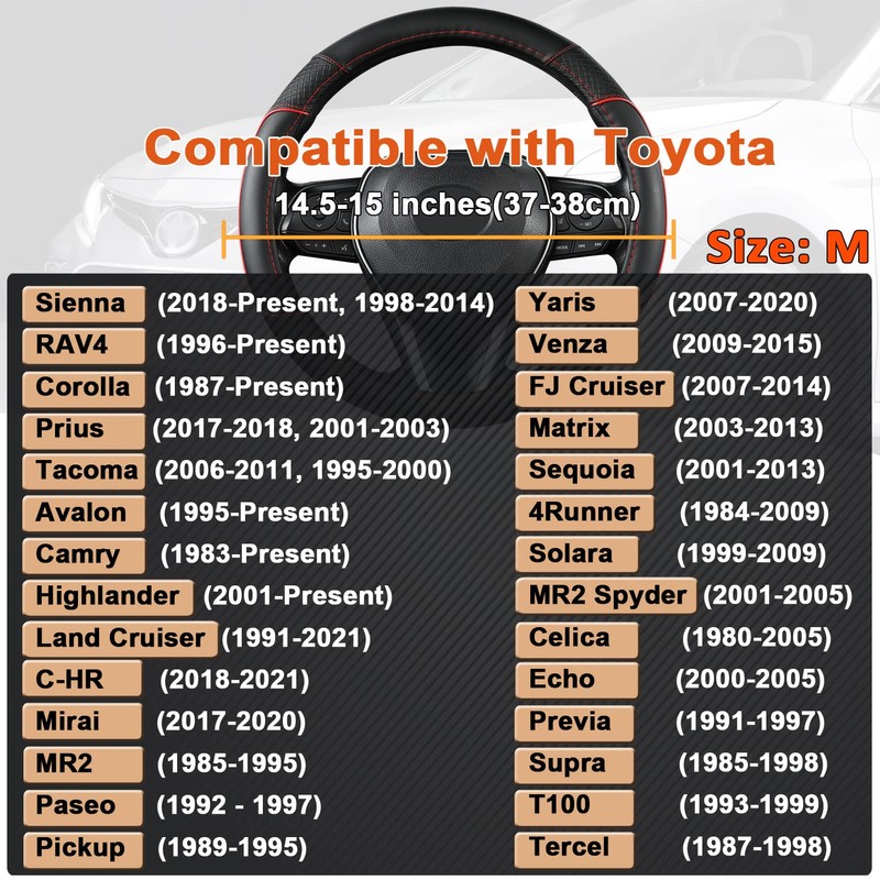 GIANT PANDA Steering Wheel Cover for Toyota, Auto Car Steering